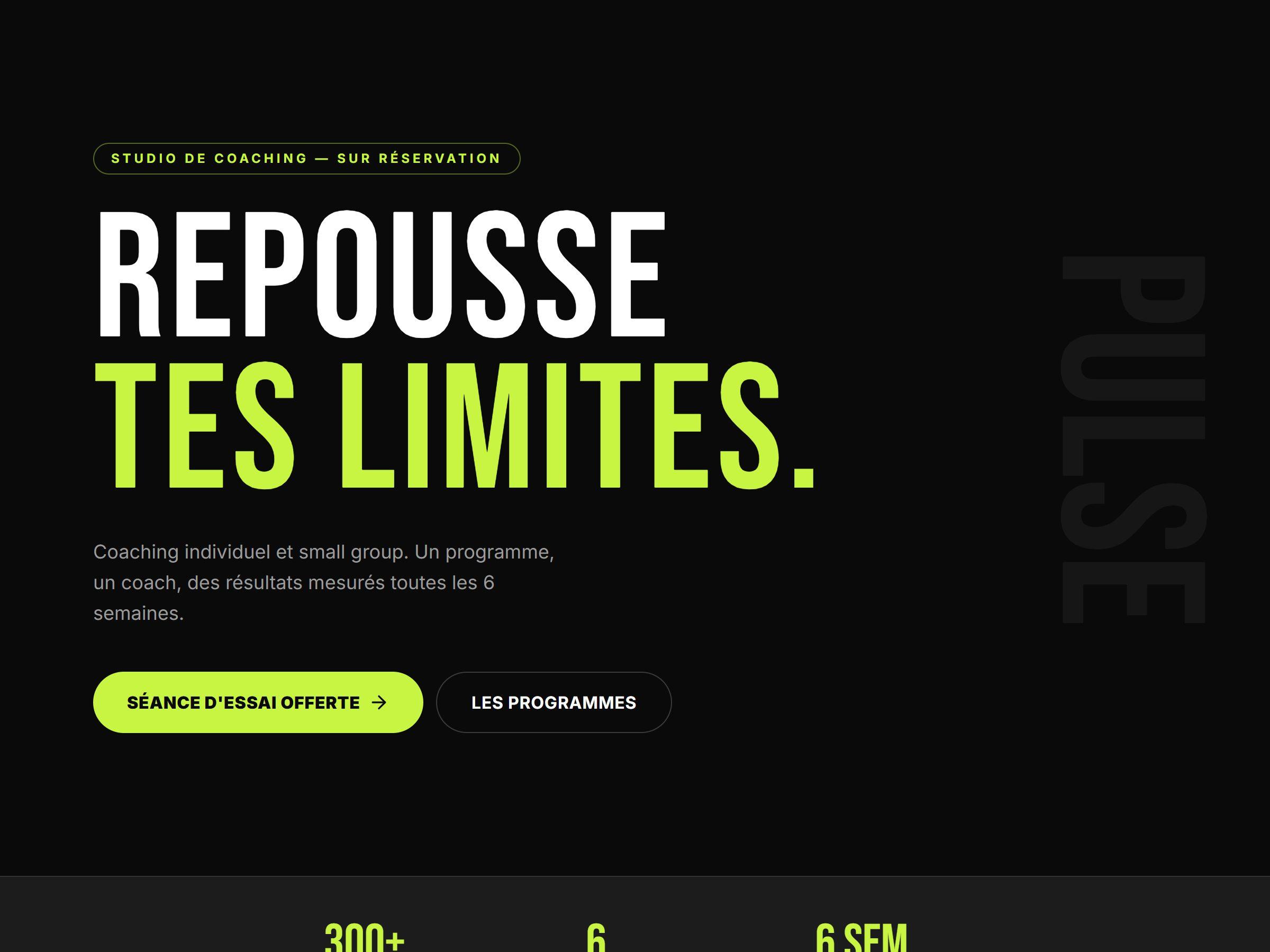 Aperçu du site PULSE Studio