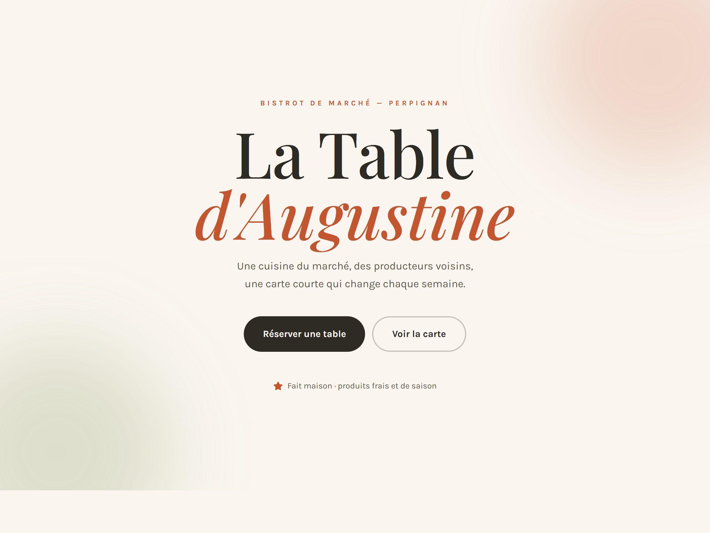 Aperçu du site La Table d'Augustine